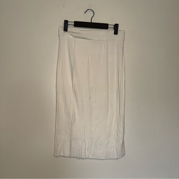 Marled Dresses & Skirts - Marled | Classic Cream Pleated Sweater Material Pencil Skirt